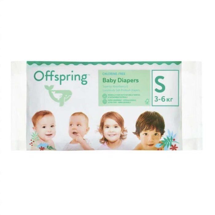 OF01S3LMLA Offspring подгузники, Travel pack, S 3-6 кг. 3 шт